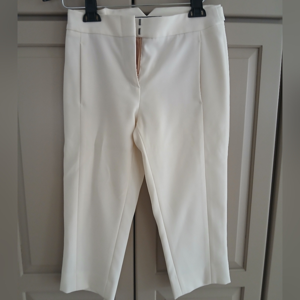 BCBGMAXAZRIA White Women's Capri Dress Pants Trousers Size:0 - Picture 2 of 13